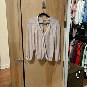 Draped Parker long sleeve silk blouse